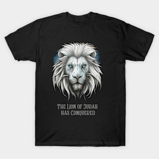 The Lion of Judah has Conquered, Revelation 5:5, Jesus Christ, Bible Verse T-Shirt